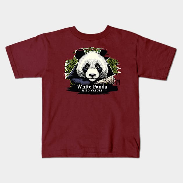 White Panda - WILD NATURE - WHITE PANDA -10 Kids T-Shirt by ArtProjectShop